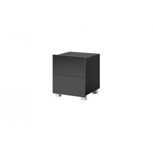 Naktinis staliukas CALABRIA CL11 juodas / juodas blizgus