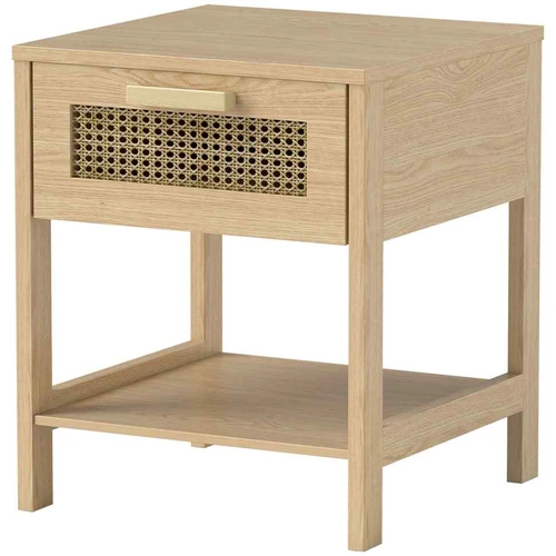 Naktinis staliukas Homcom 40x40x48,4cm., šviesiai rudos spalvos