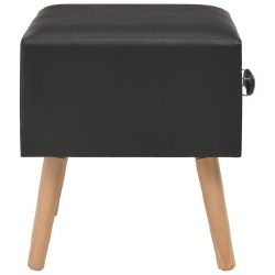Naktinis staliukas, juodas, 40x35x40cm, dirbtinė oda - Naktinės spintelės