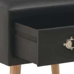 Naktinis staliukas, juodas, 40x35x40cm, dirbtinė oda - Naktinės spintelės