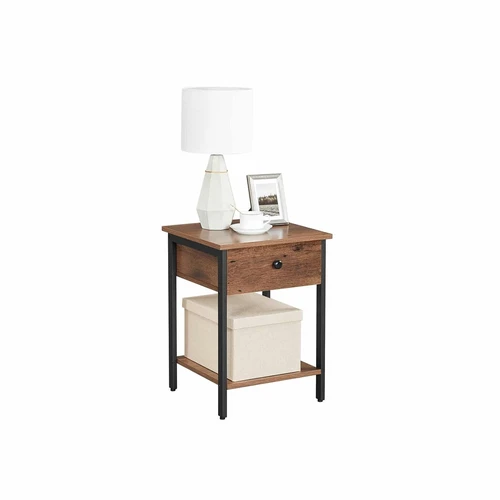 Elegantiškas šoninis staliukas lazdyno juodos spalvos