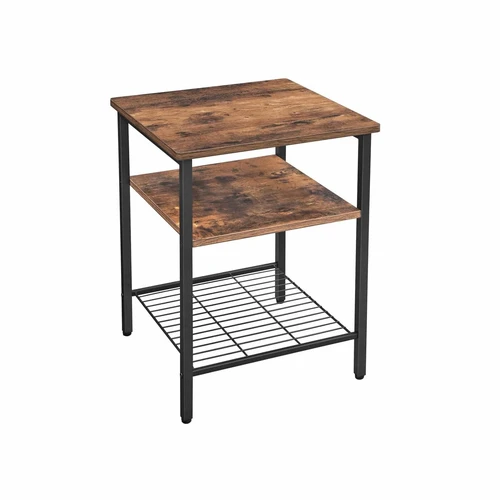 Tamsiai rudas medžio drožlių plokštės staliukas