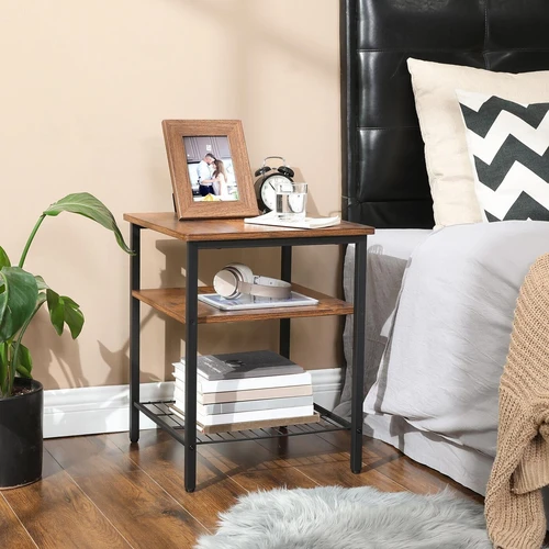 Geležies ir medžio drožlių plokštės staliukas