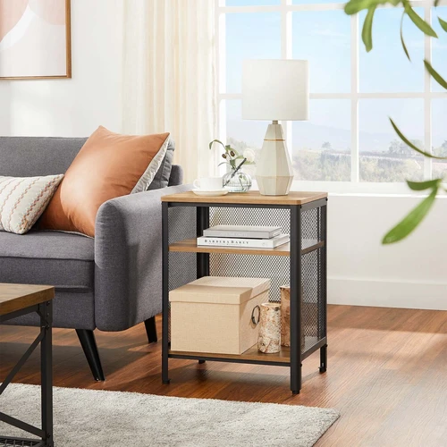 Tvarkingas šoninis staliukas su medžio drožlių plokštėmis