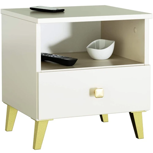 Naktinis staliukas MOBI K01, 1 stalčius ir 1 atvira niša, 40 × 43 × 37 cm - Naktinės spintelės