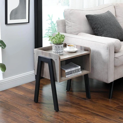 Elegantiškas juodas staliukas su atviru skyriumi