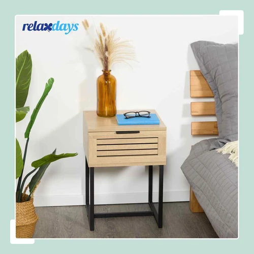 Naktinis staliukas Relaxdays 10051033.0, su stalčiumi ir lentyna, 40 × 55,5 × 41,5 cm - Naktinės spintelės
