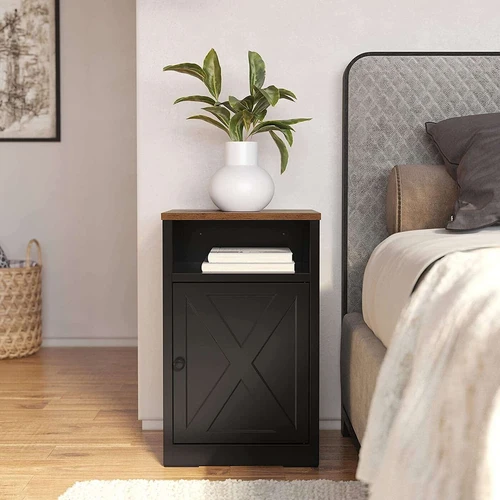 Tvirtas plieninis rėmas ir medžio drožlių plokštės naktiniam staliukui