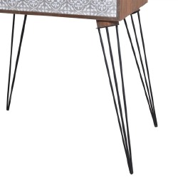Naktinis staliukas su stalčiu, stačiakampis, rudas - Naktinės spintelės