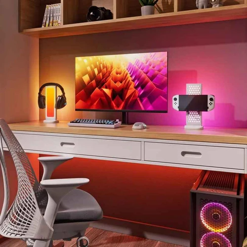 Nanoleaf Pegboard Desk Dock stalinė lempa, Balta - Staliniai šviestuvai