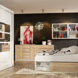 Kompaktiška spinta su erdviu interjeru