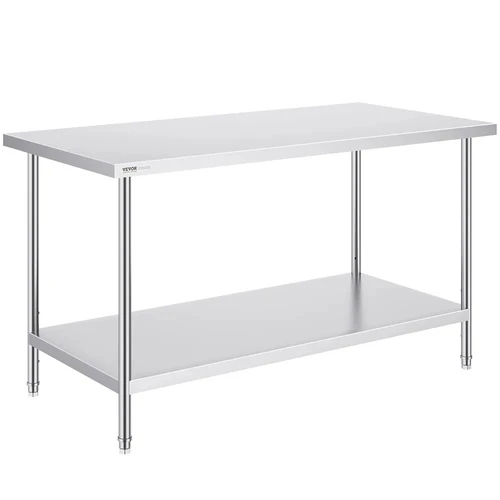 Nerūdijančio plieno darbastalis, 30x60x34 colių, 3 reguliuojamo aukščio lygiai