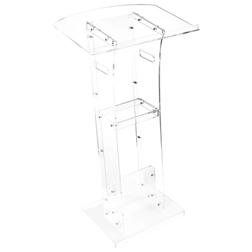 Nešiojamas podiumo stovas su akriline tribūna, lentyna ir skaitymo paviršiumi, 1100 mm
