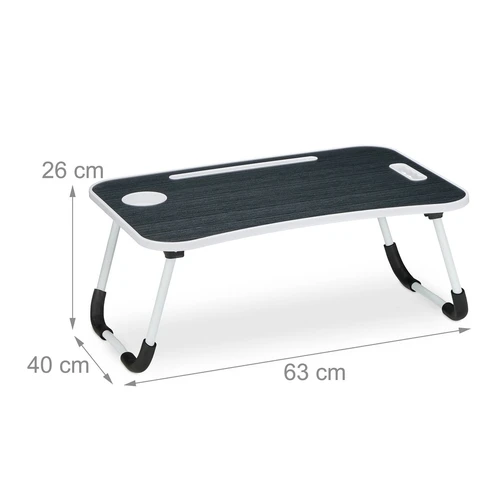 Nešiojamojo kompiuterio staliukas 26x63x40cm Juodas/BaltasKompaktiškas nešiojamojo kompiuterio staliukas namams ir biuruiElegantiškas nešiojamojo ko