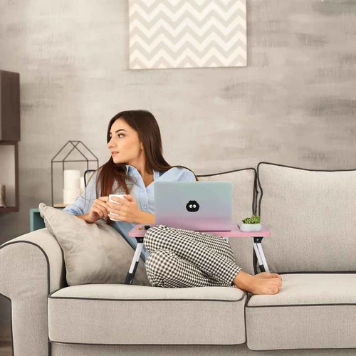 Ergonomiškas nešiojamojo kompiuterio staliukas su geležiniu rėmu