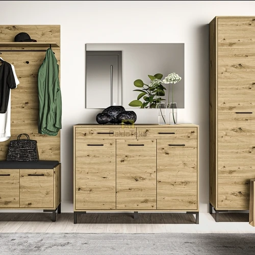 Praktiškas ir modernus spintos stalas ąžuolo artisan/juodos spalvos