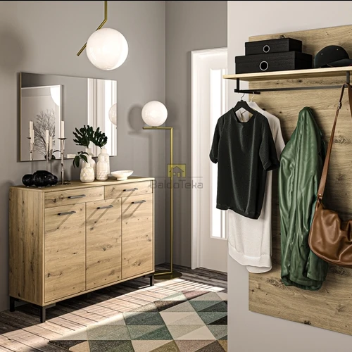 Įspūdingas ąžuolo ir juodos spalvos spintos stalas