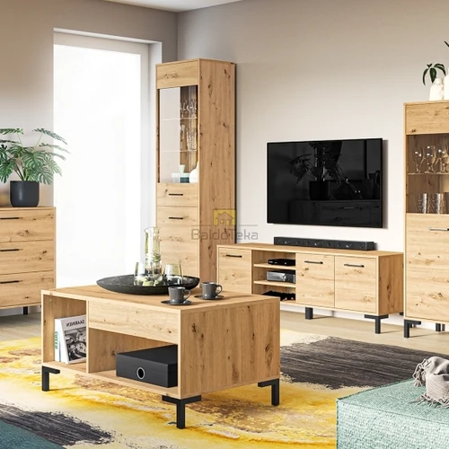 Modernus ąžuolo ir juodos spalvos stalas su universaliu montavimu