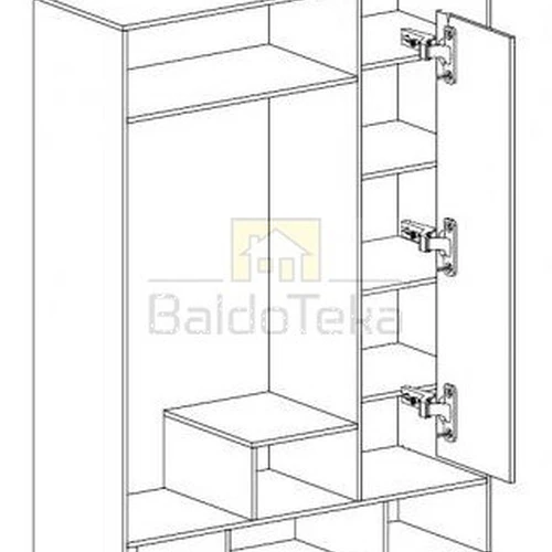 Modernios spintos su plastikinėmis rankenėlėmis
