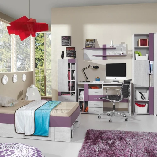 Stylish Balinta Pušis & Violetinė Spalvos Komoda