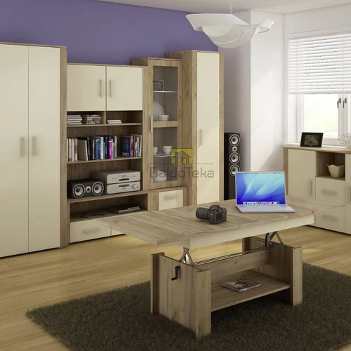 Elegantiška vitrina ir lentynų komplektas