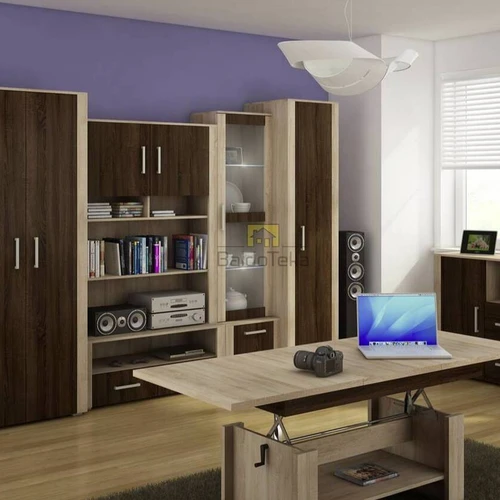 Moderni LMDP spintų kolekcija su vitrina ir TV staliuku