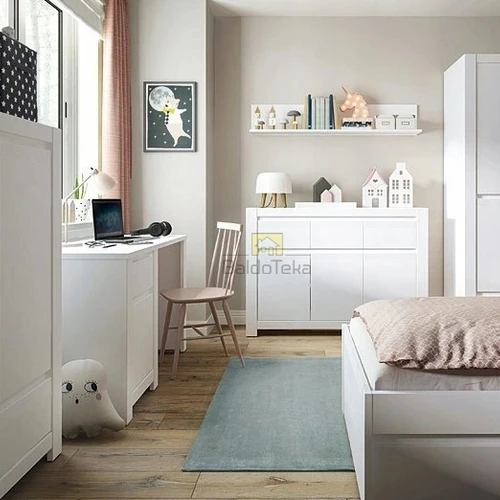 Lova iš LMDP/MDF, balta matinė spalva