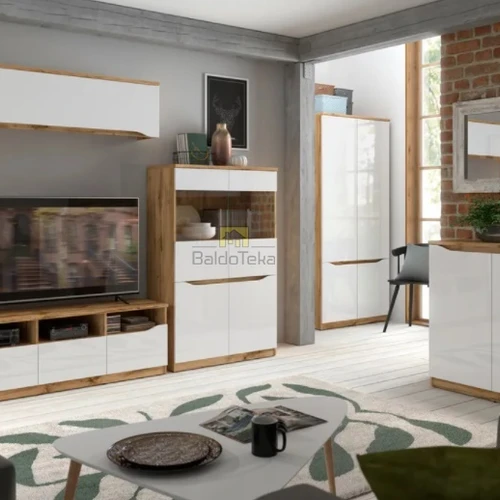 Šiuolaikinė spinta su moderniu apšvietimu – ąžuolas wotan