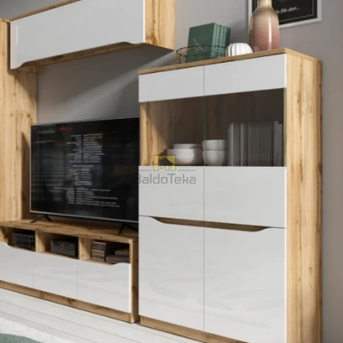 Kokybiška ąžuolo wotan spalvos lova su minimalistiniu dizainu