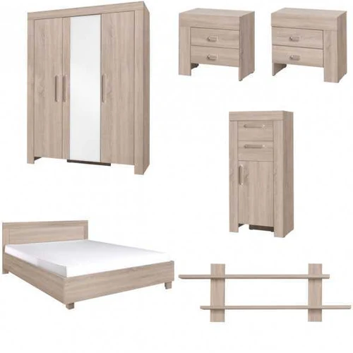 Elegantiškas CEZAR miegamasis Sonoma ąžuolo spalvoje