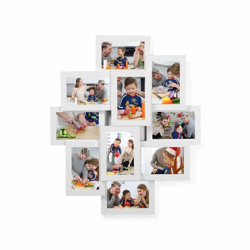 Nuotraukų rėmelių koliažas 10 vnt., baltos spalvos