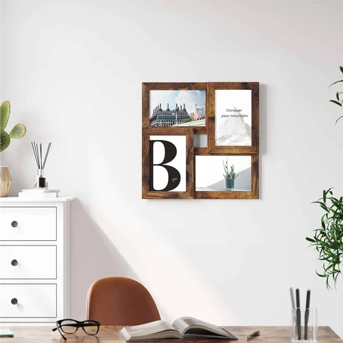 Prašmatnus nuotraukų koliažas namų dekorui