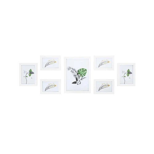 Nuotraukų rėmelių rinkinys 7 vnt., baltos spalvos