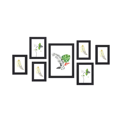 Nuotraukų rėmelių rinkinys 7 vnt., juodos spalvos