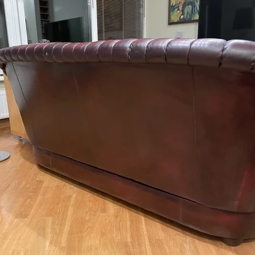 Bordo odiniai baldai: foteliai ir sofa komplektu