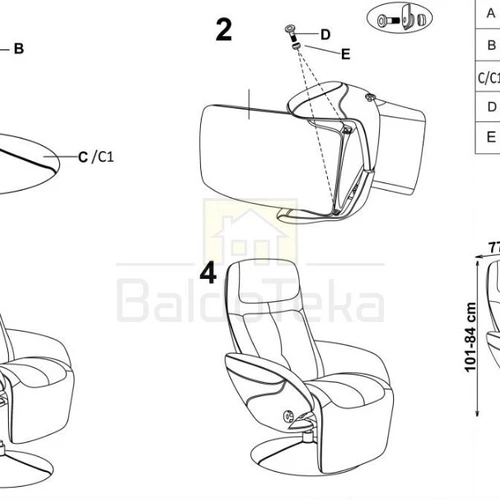 Stilingas OPTIMA fotelis su reguliavimu ir šilta bėžinė spalva