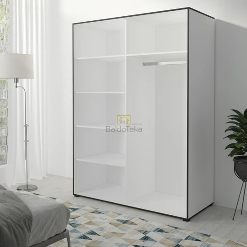 Plati spinta su varstomomis durimis – balta matinė/juoda, veidrodis