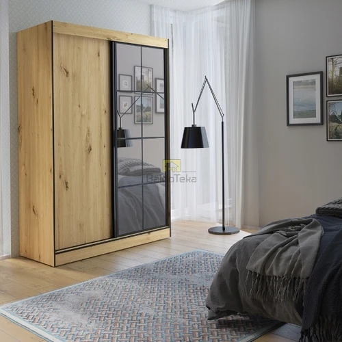 Moderni spinta su veidrodžiu – 150/216/65 cm, LMDP medžiaga