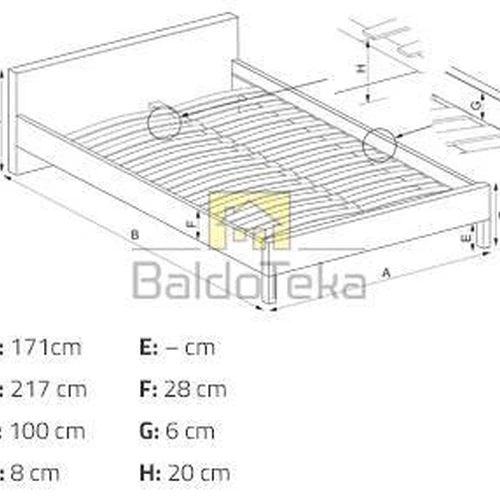 Moderni lova su patalynės dėže, pilka spalva