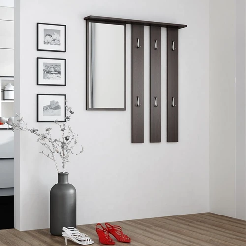 Komplektas su 6 kabliukais, tamsiai ruda (wenge)