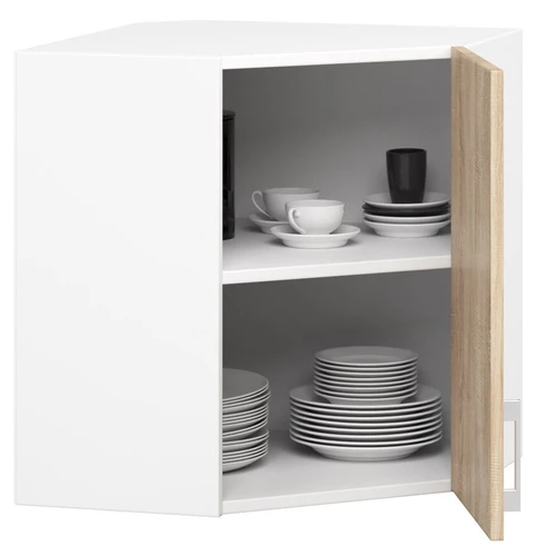 Elegantiška kampinė spintelė su ABS ratlankiu ir lengvai valomu paviršiumi