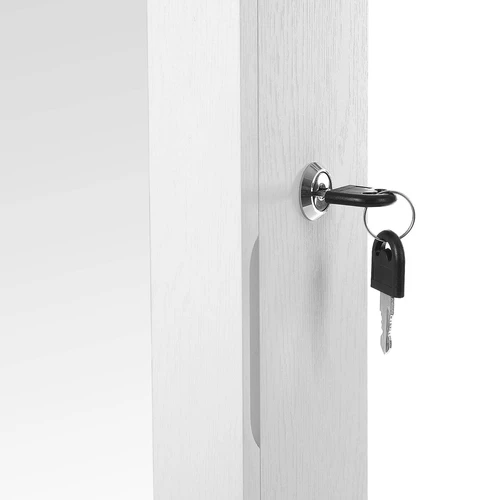 Elegantiška balta papuošalų spintelė su MDF medžiaga