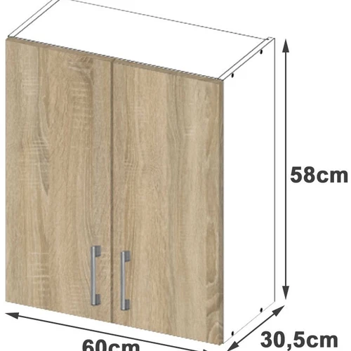 Balta ir Sonoma ąžuolo derinys Lima kolekcijos spintelėje
