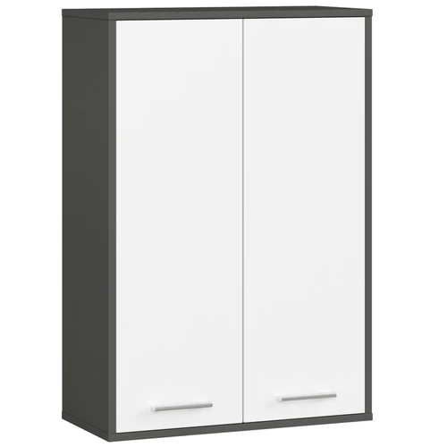 Pakabinama vonios spintelė FIN H934 W64, 2 durys, pilkos/baltos spalvos, 64 × 94 × 30 cm