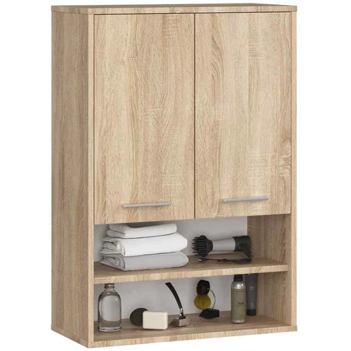 Pakabinama vonios spintelė FIN H934 W64, 2 durys, rudos spalvos, 64 × 94 × 30 cm