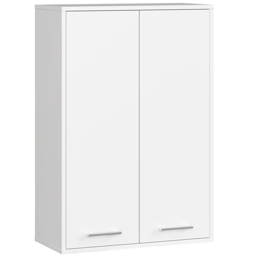 Pakabinama vonios spintelė FIN H934 W64 2D, 2 durys, baltos spalvos, 64 × 94 × 30 cm
