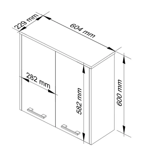 Praktiška spintelė voniai su lentyna ir reguliuojamomis pakabomis