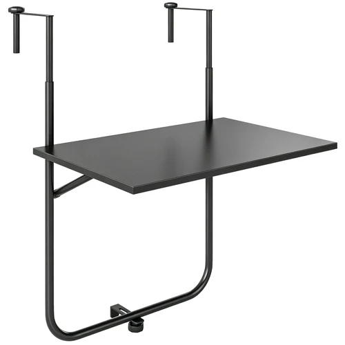 Pakabinamas balkono stalas Outsunny 62x60x85,5cm., juodos spalvos