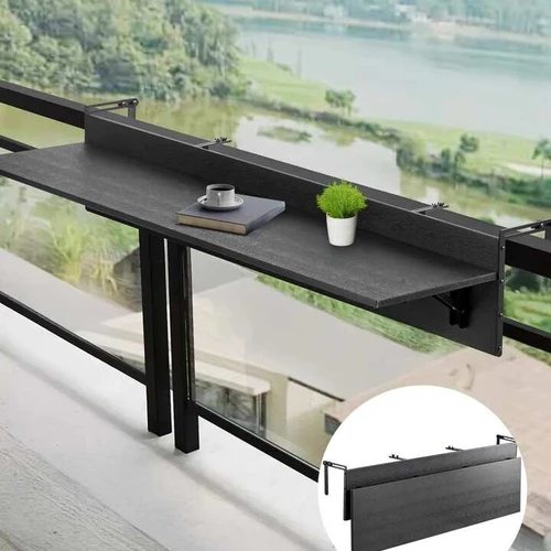 Pakabinamas balkono stalas, sulankstomas, 12 x 59 colių, terasai ir verandai