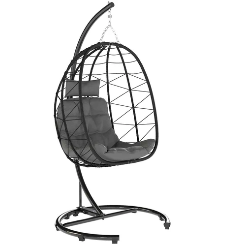 Pakabinamas supamasis krėslas Outsunny 102x102x195cm., juodos spalvos